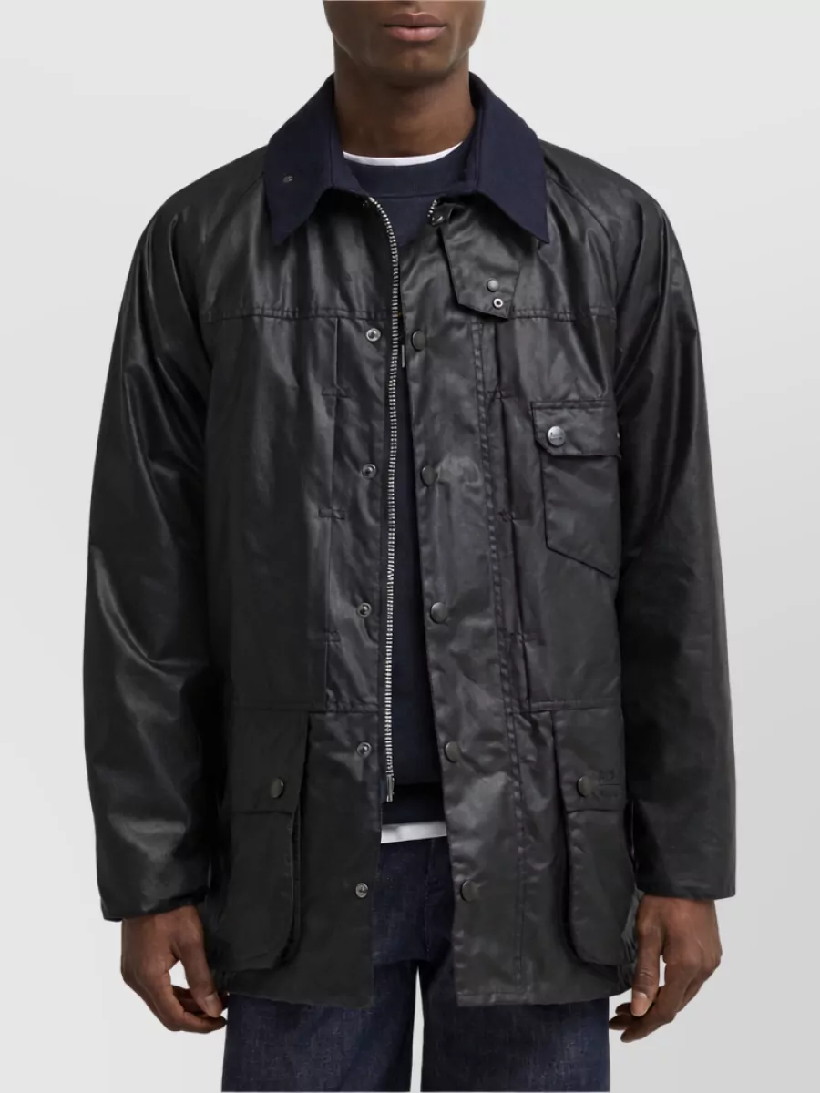 Barbour Waxed Cotton Single Breasted Coat