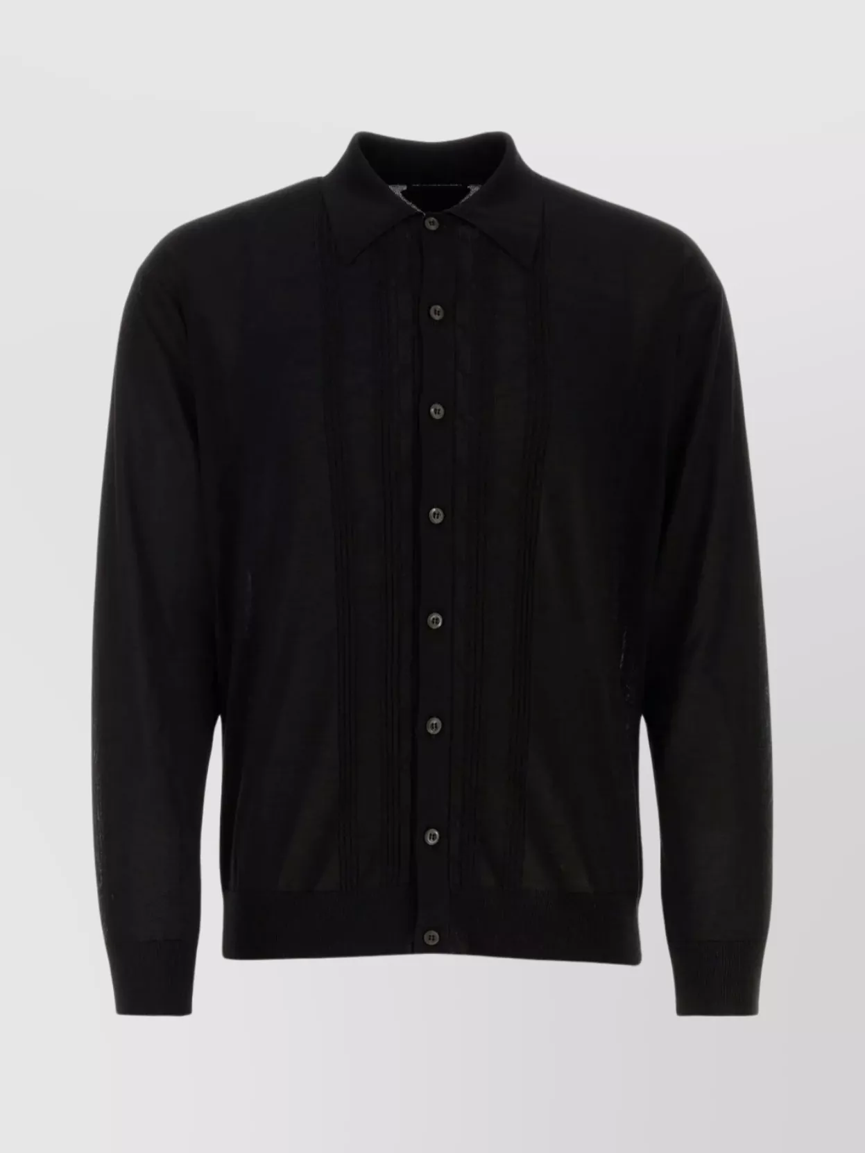 Shop Prada Silk Ribbed Hemline Cardigan In Black