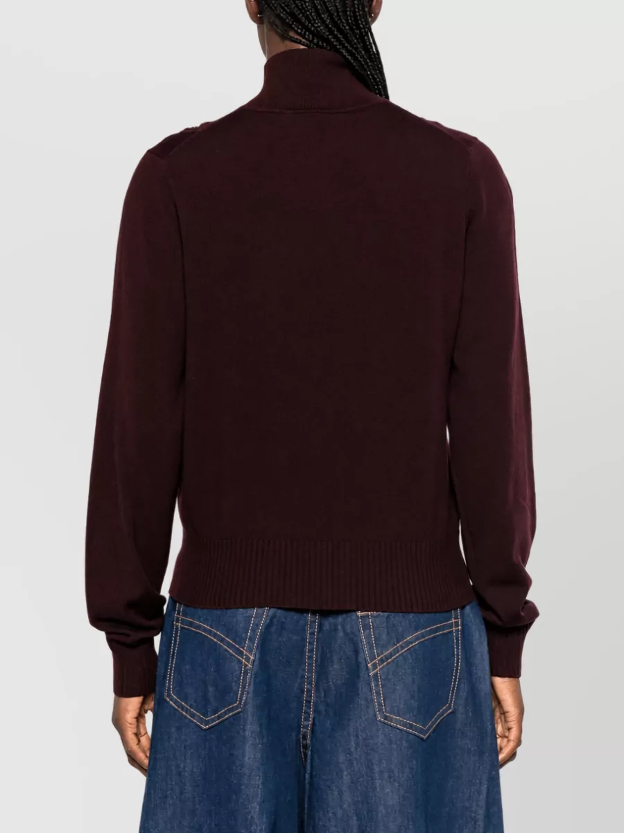 Zimmermann Wool Ribbed Mock-Neck Sweater