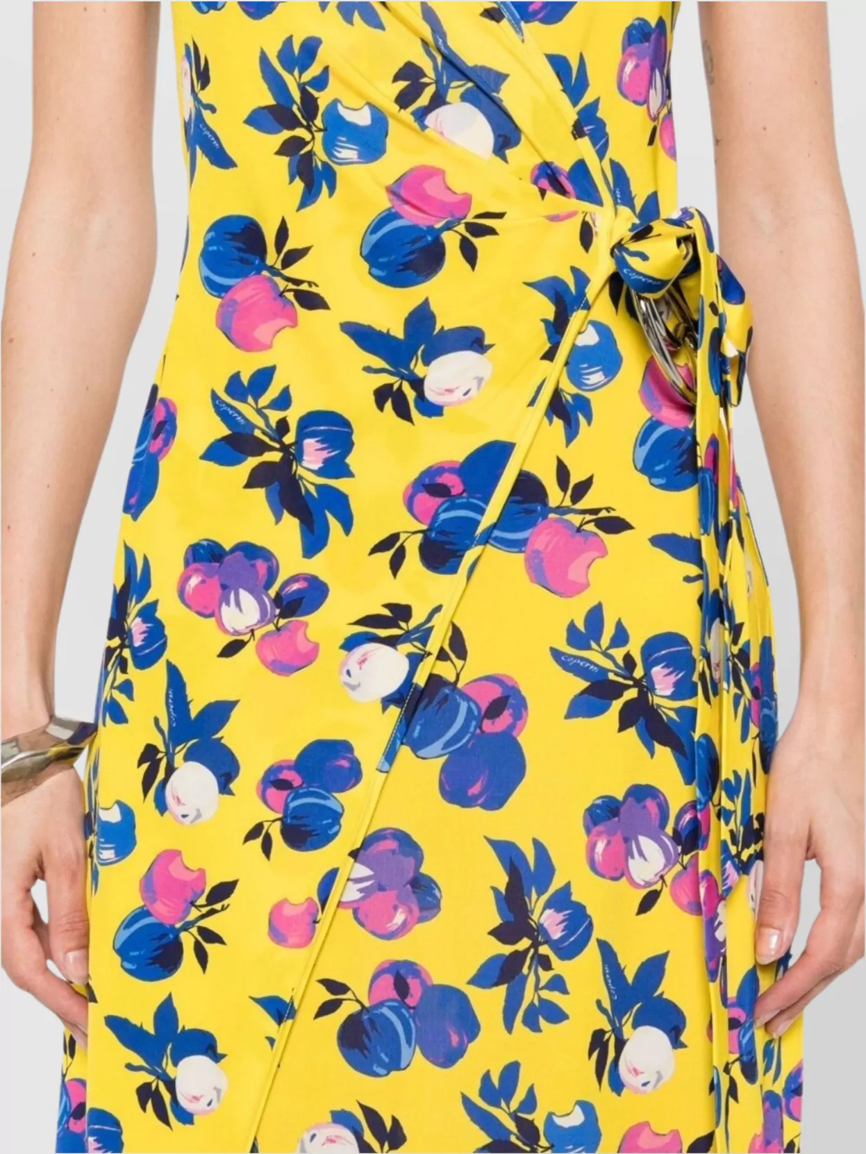 Coperni Floral Print Wrap Dress With Tie Waist