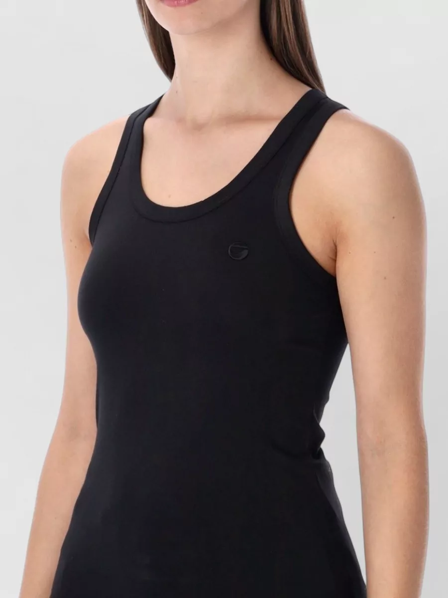 Coperni Logo Tank Top Fitted Scoop Neck In Black