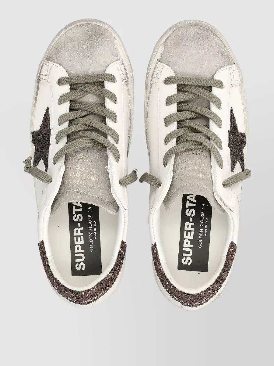 Golden Goose Superstar Sneakers Glitter Heel Star Detail In Multi