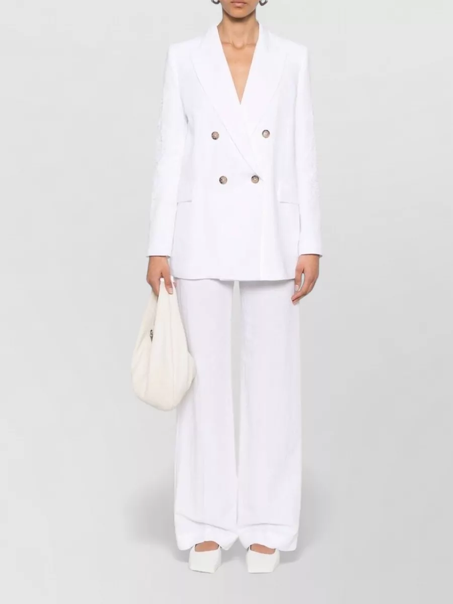 Ermanno Firenze Linen Blend Wide-Leg Trousers