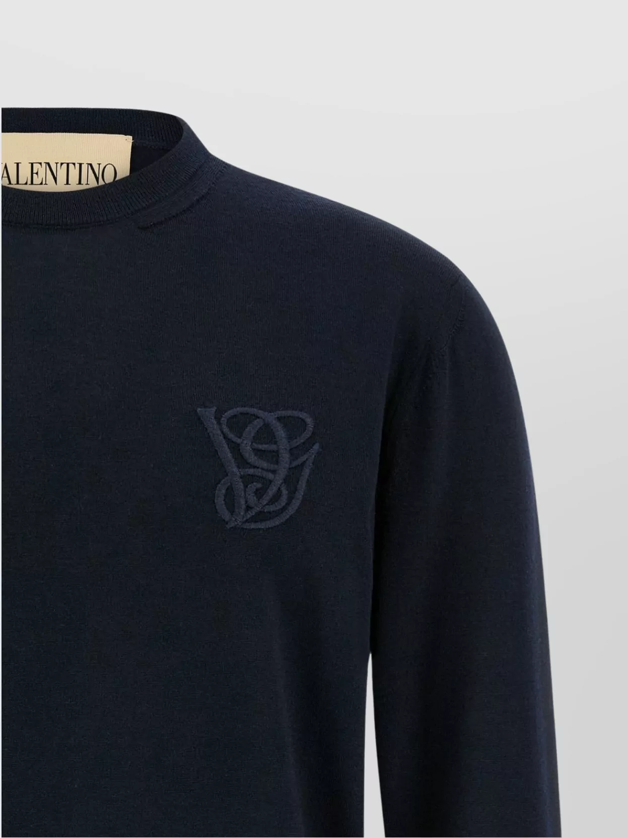Valentino Garavani Logo Embroidery Crew Neck Sweater