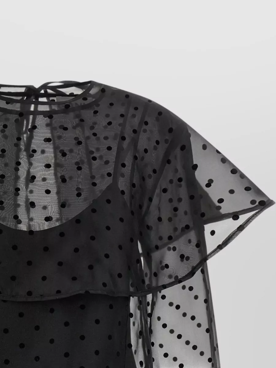 Ganni Polka-Dot Organza Mini Dress