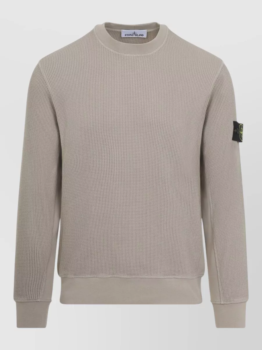Stone Island Ribbed Cotton Crewneck Sweatshirt