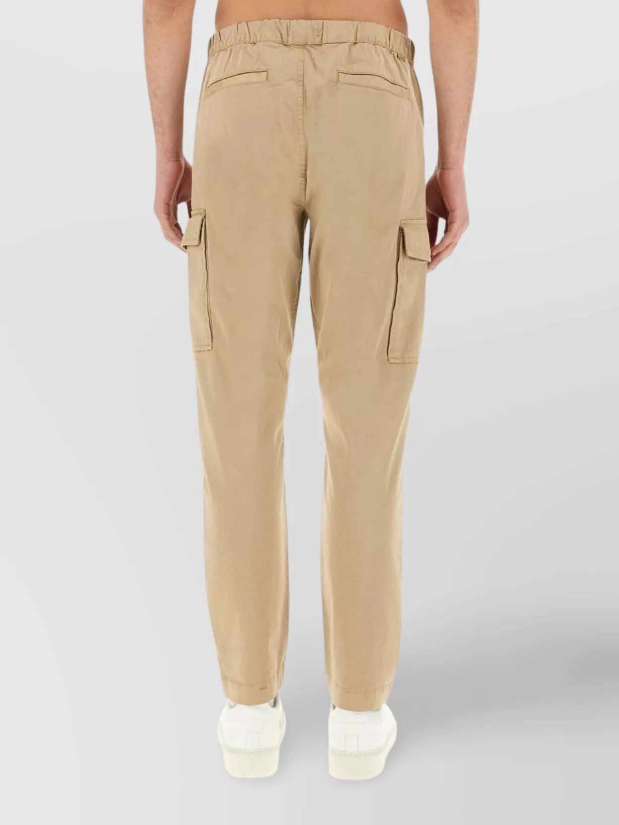 Woolrich Cargo Trousers Featuring Belt And Tapered Leg In Nude