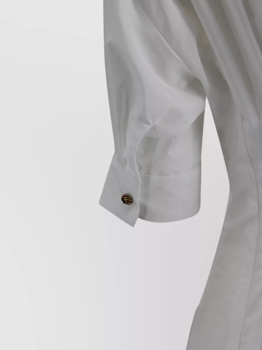 S Max Mara Cotton Poplin Fit-And-Flare Midi Dress