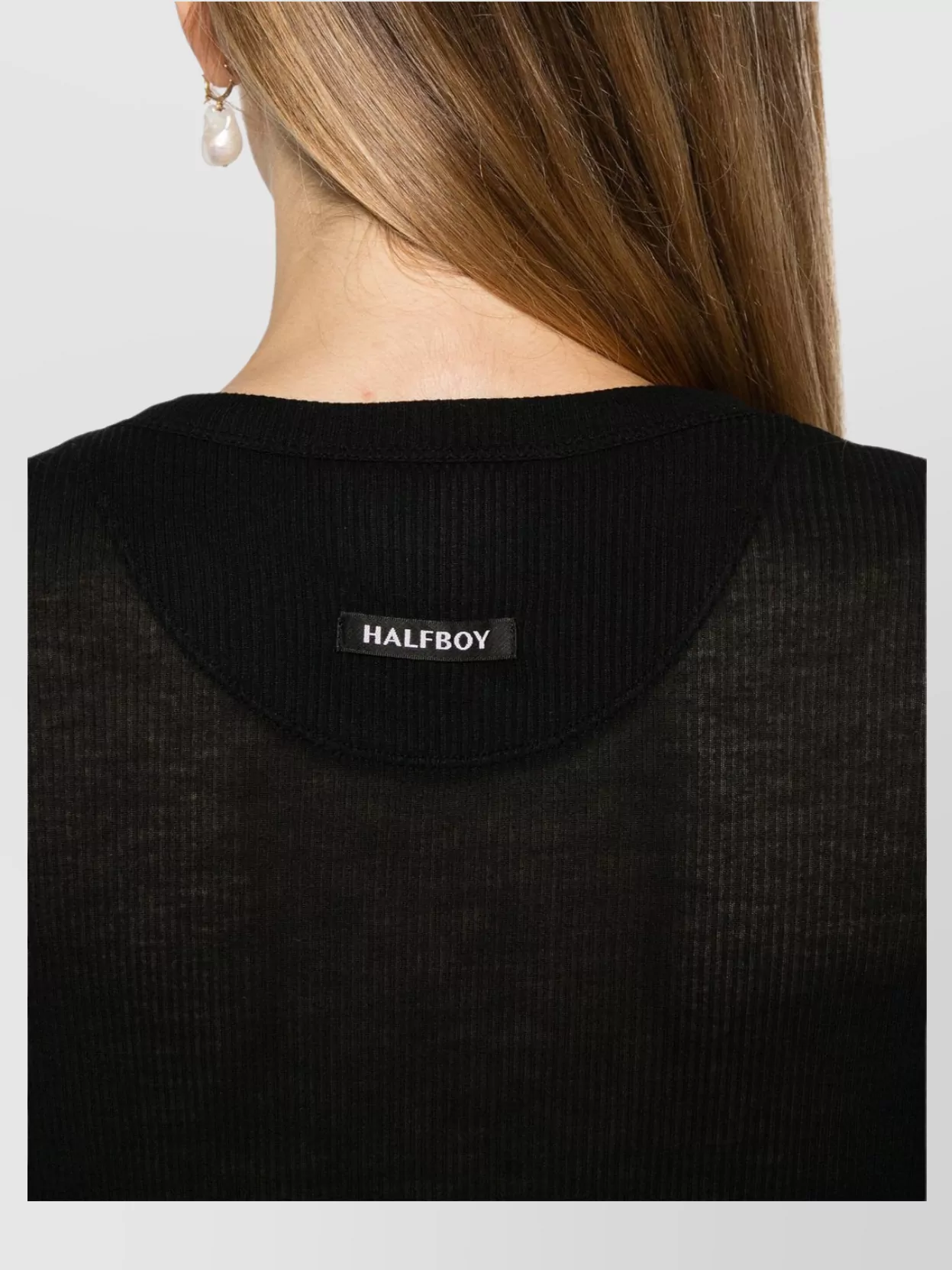 Halfboy Crew Neck Ribbed Knit Baby T-Shirt