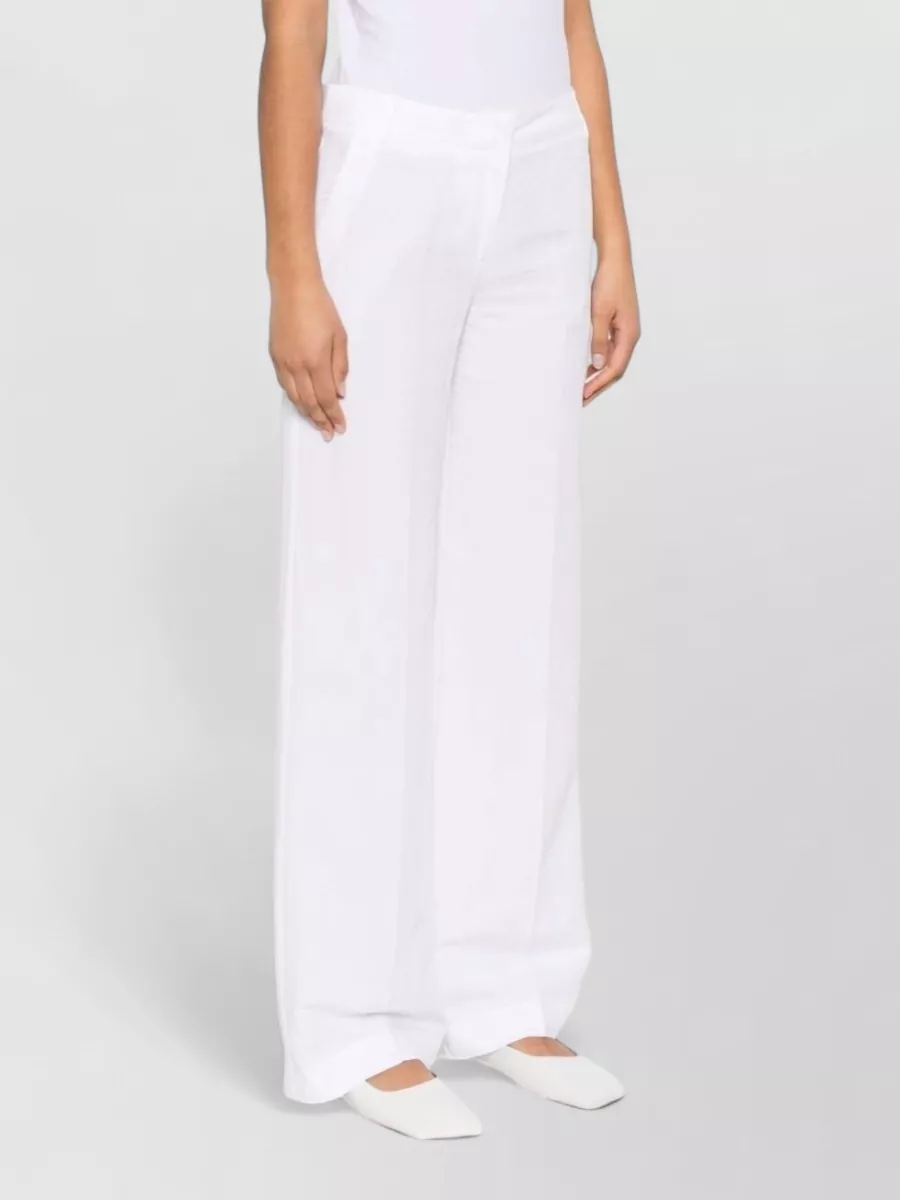 Ermanno Firenze Linen Blend Wide-Leg Trousers