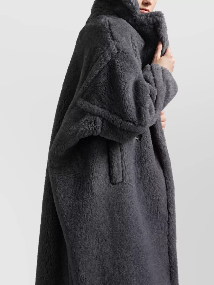 Max Mara Silk Blend Oversized Double-Breasted Faux Fur Coat