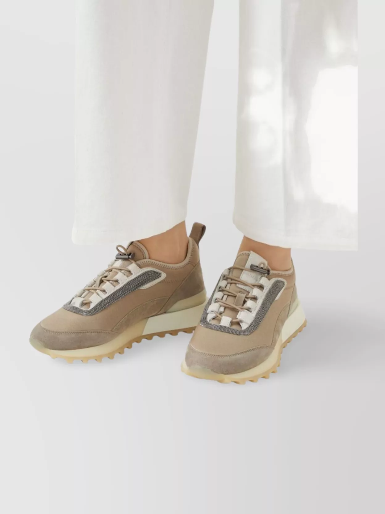 Brunello Cucinelli Chunky Sole Suede Finish Sneakers