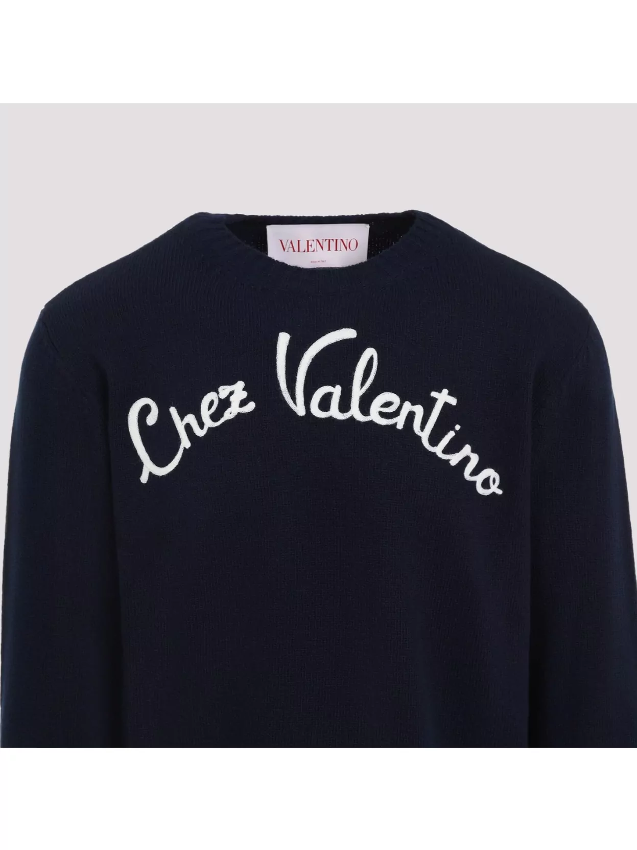 Valentino Logo-embroidered Wool Sweater In Blue