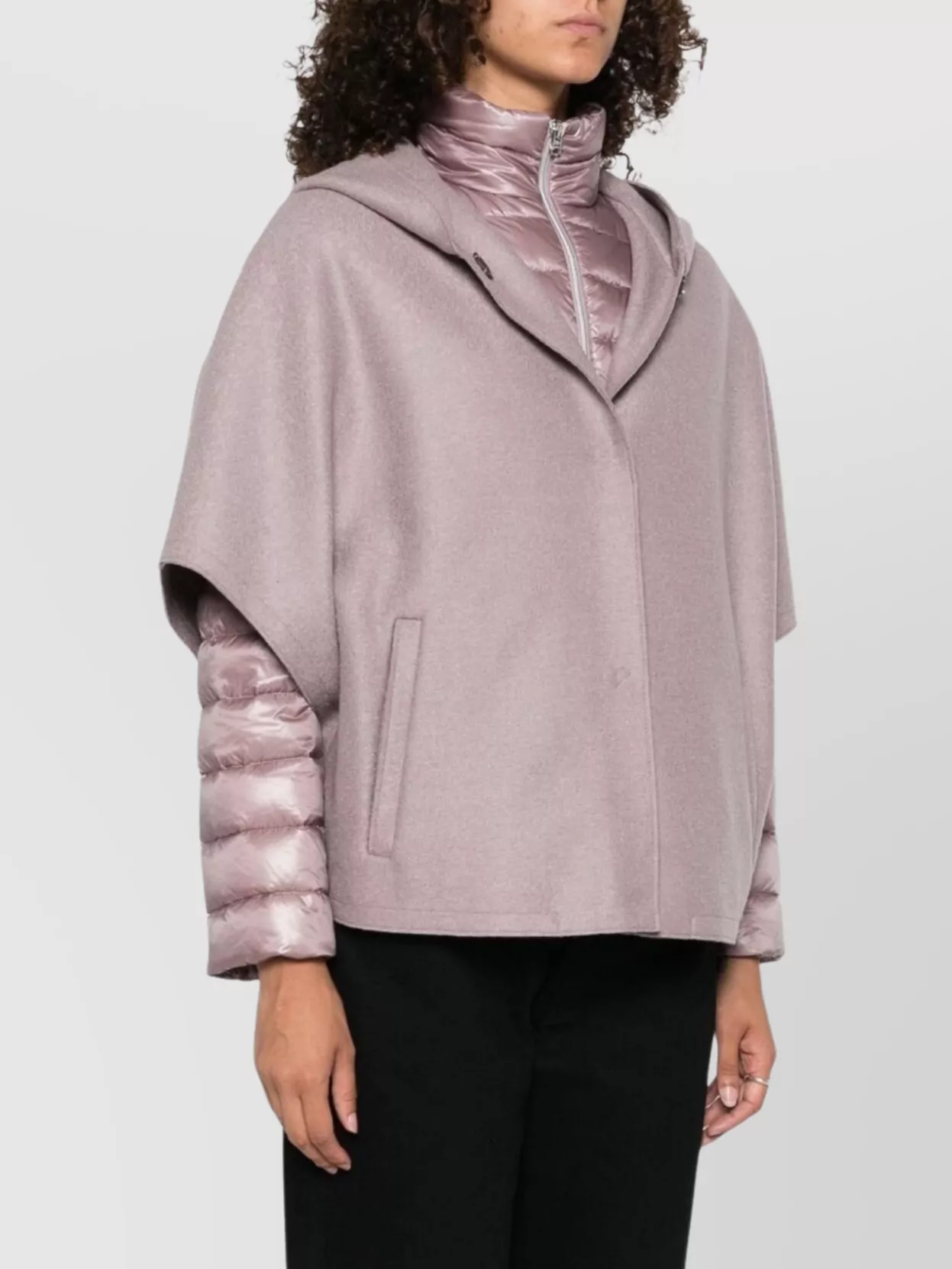 Herno Capes With Quilted Sleeves And High Collar