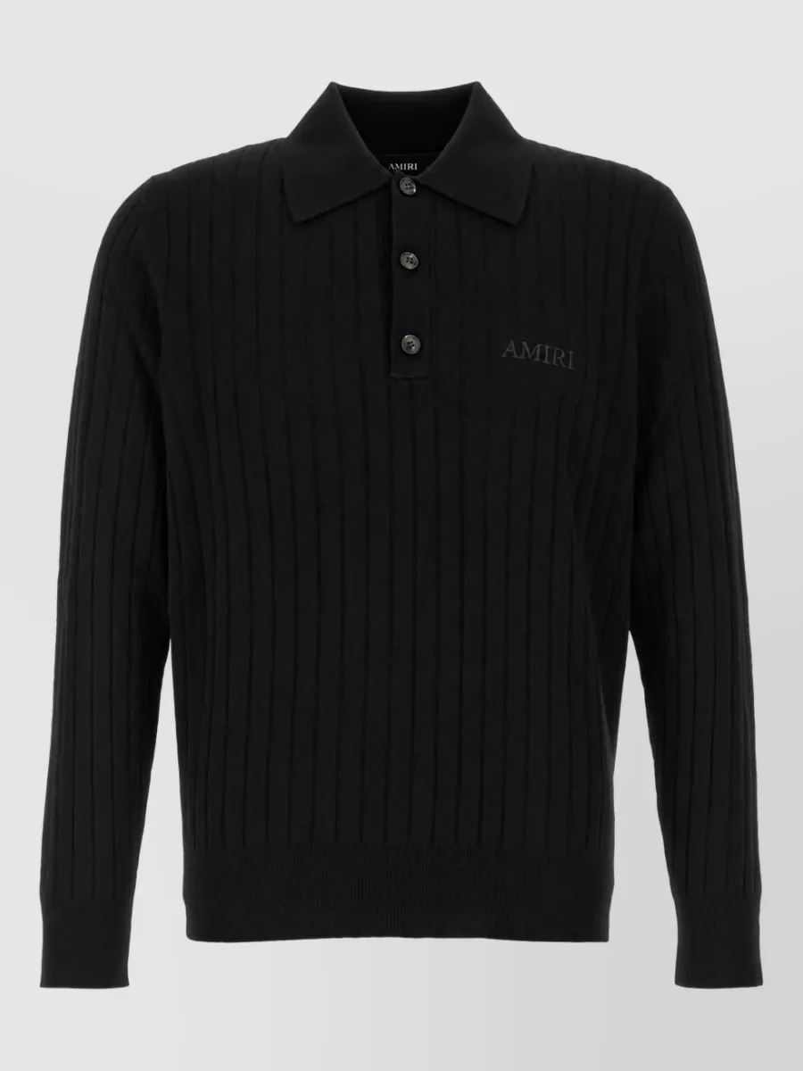 Amiri cashmere wool knit polo shirt