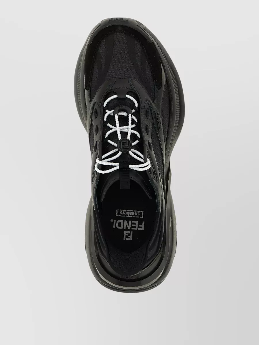 Fendi F Light Sneakers Chunky Sole Mesh Panels