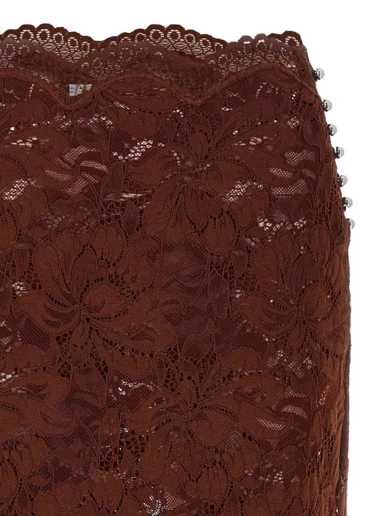 Paco Rabanne Floral Lace Skirt Scalloped Hem