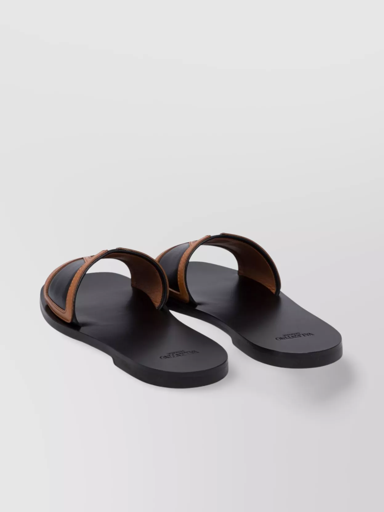 Valentino Trimmed Flat Sole Sandals With Open Square Toe