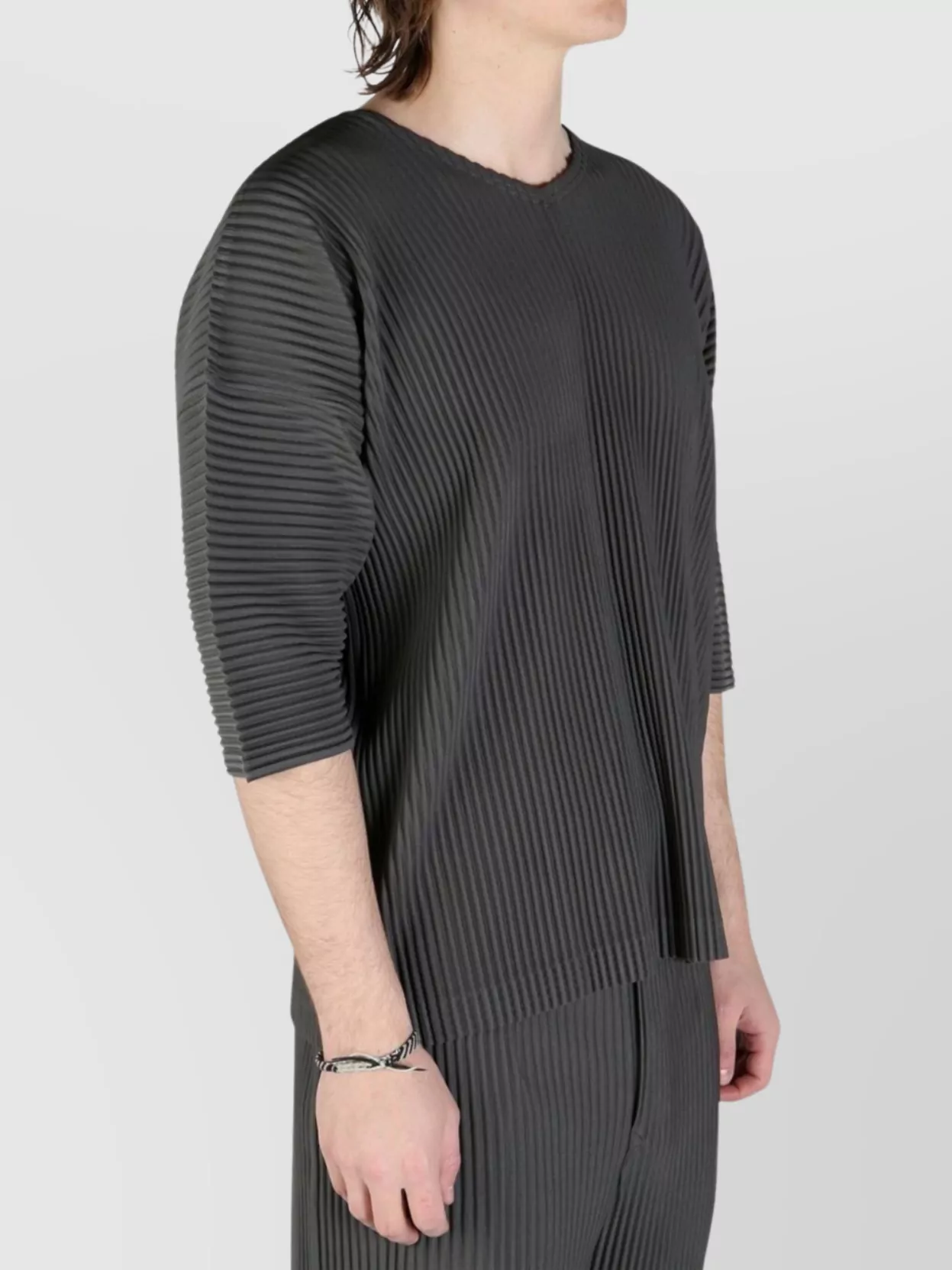Homme Plisse Issey Miyake Ribbed Pleated Relaxed Fit T-Shirt