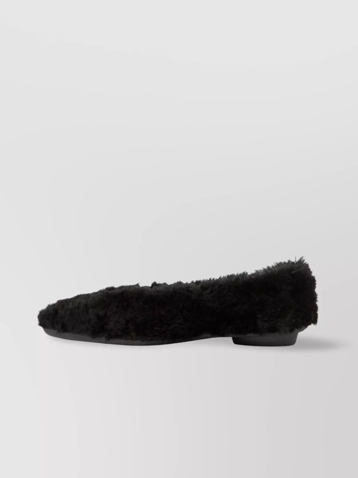Ferragamo Shearling Ballet Flats Buckle Detail