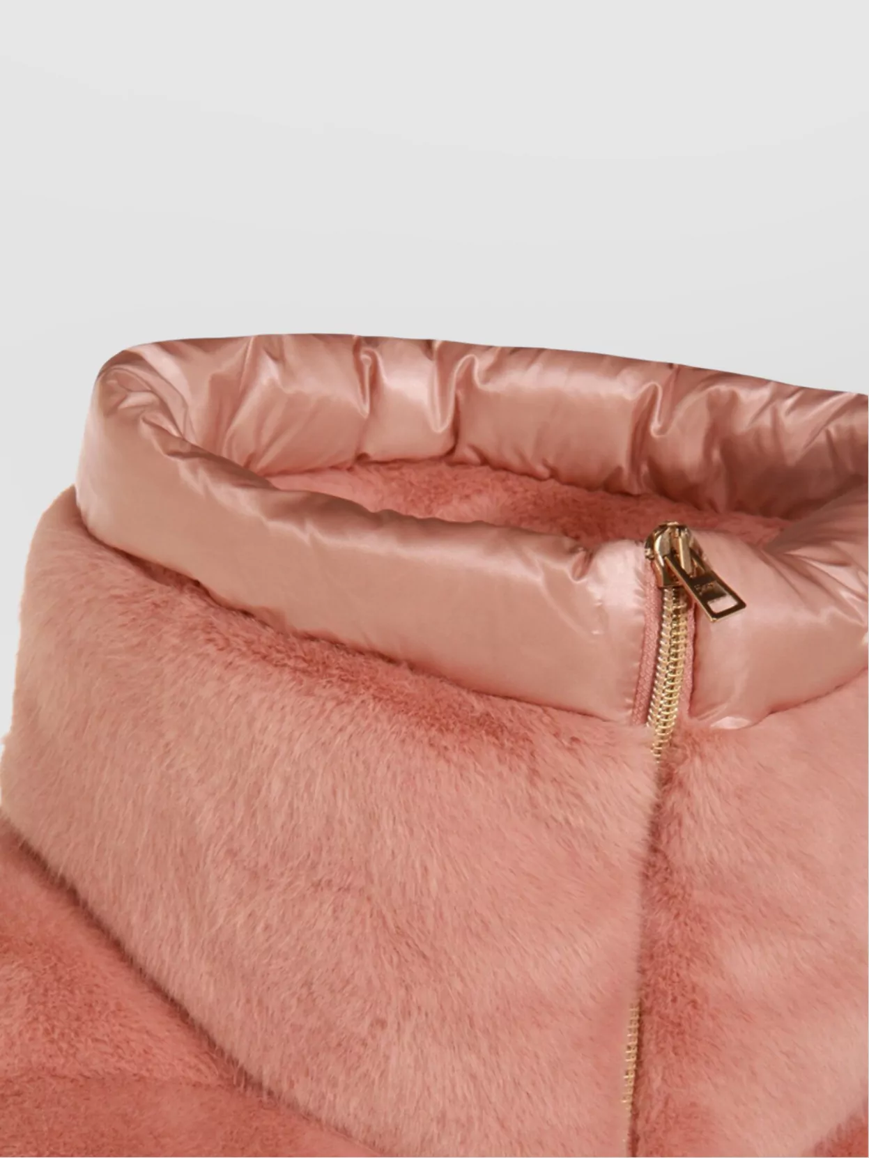 Herno Luxe Sleeveless Down Jacket With Faux Fur In Pink