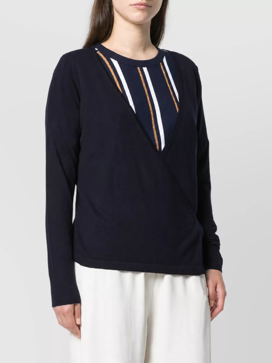 La Rose Merino Wool V-Neck Wrap Sweater