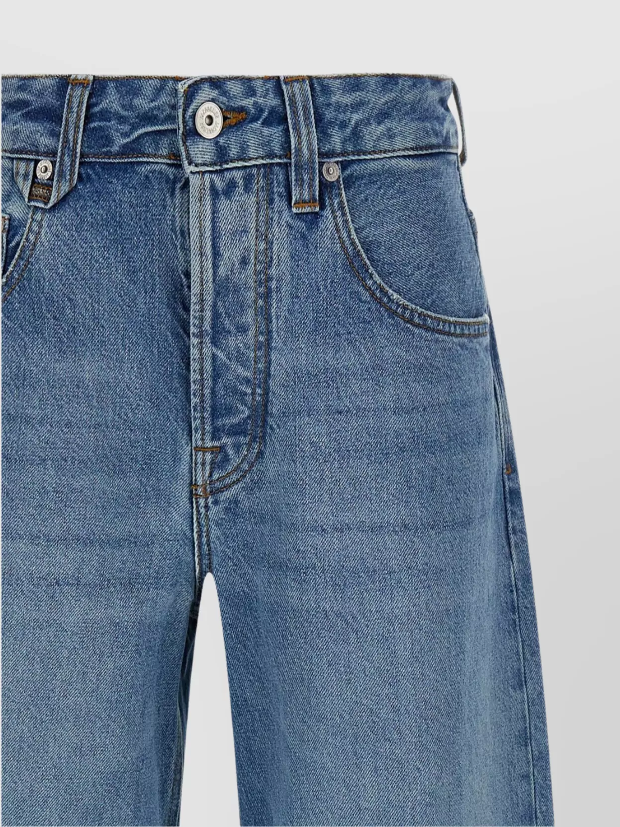 Jacquemus Wide Leg Denim Trousers With Belt Loops In Blue