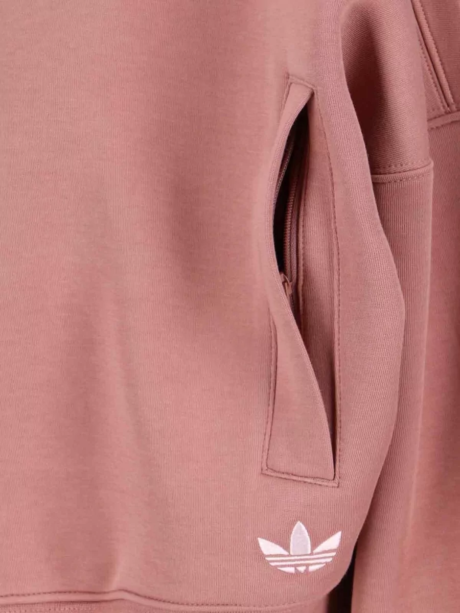 Adidas Knitwear High Collar Sweatshirt Ribbed Cuffs Pocket