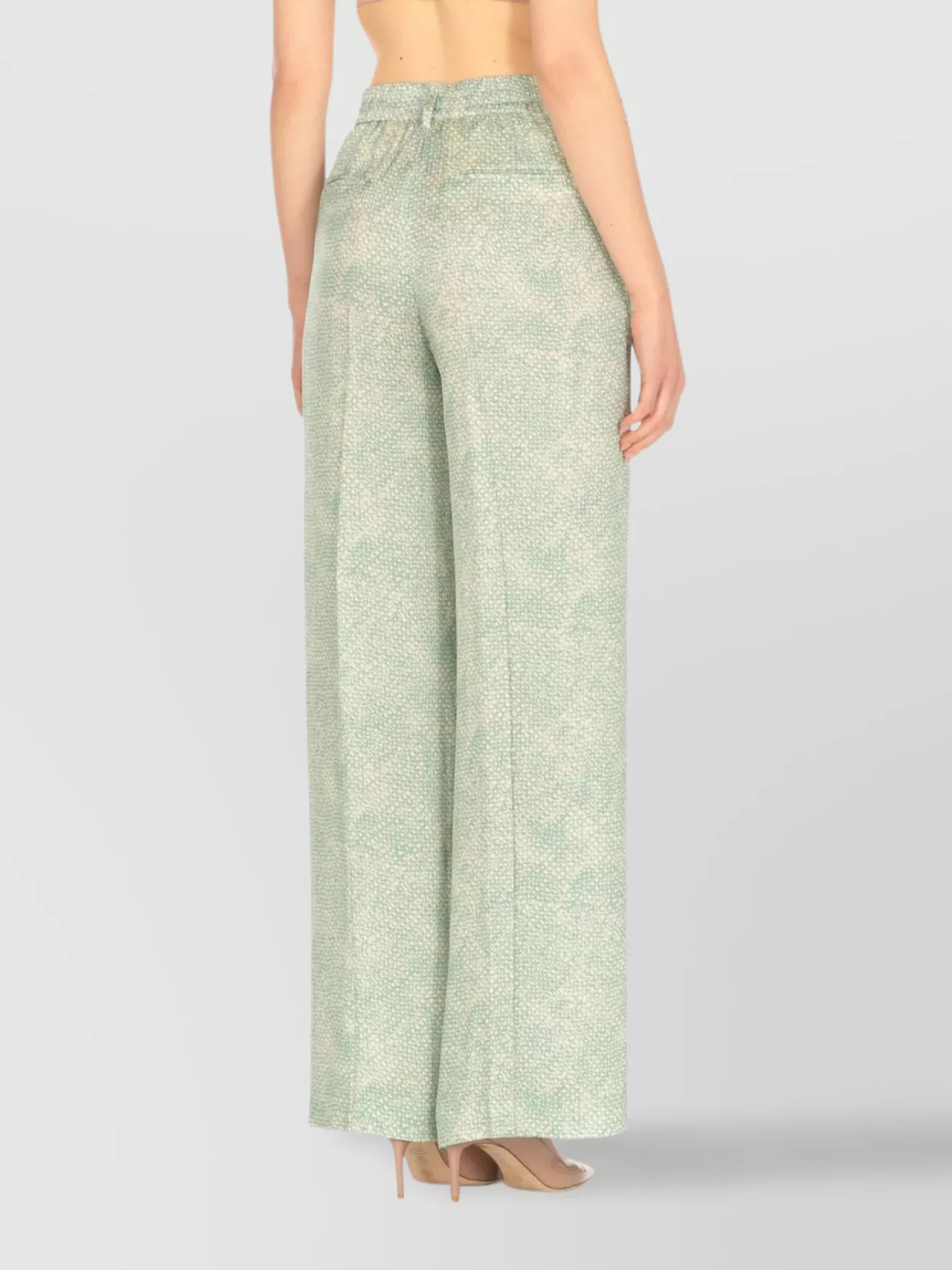 Pt Torino Wide-Leg Palazzo Trousers With Elastic Waist