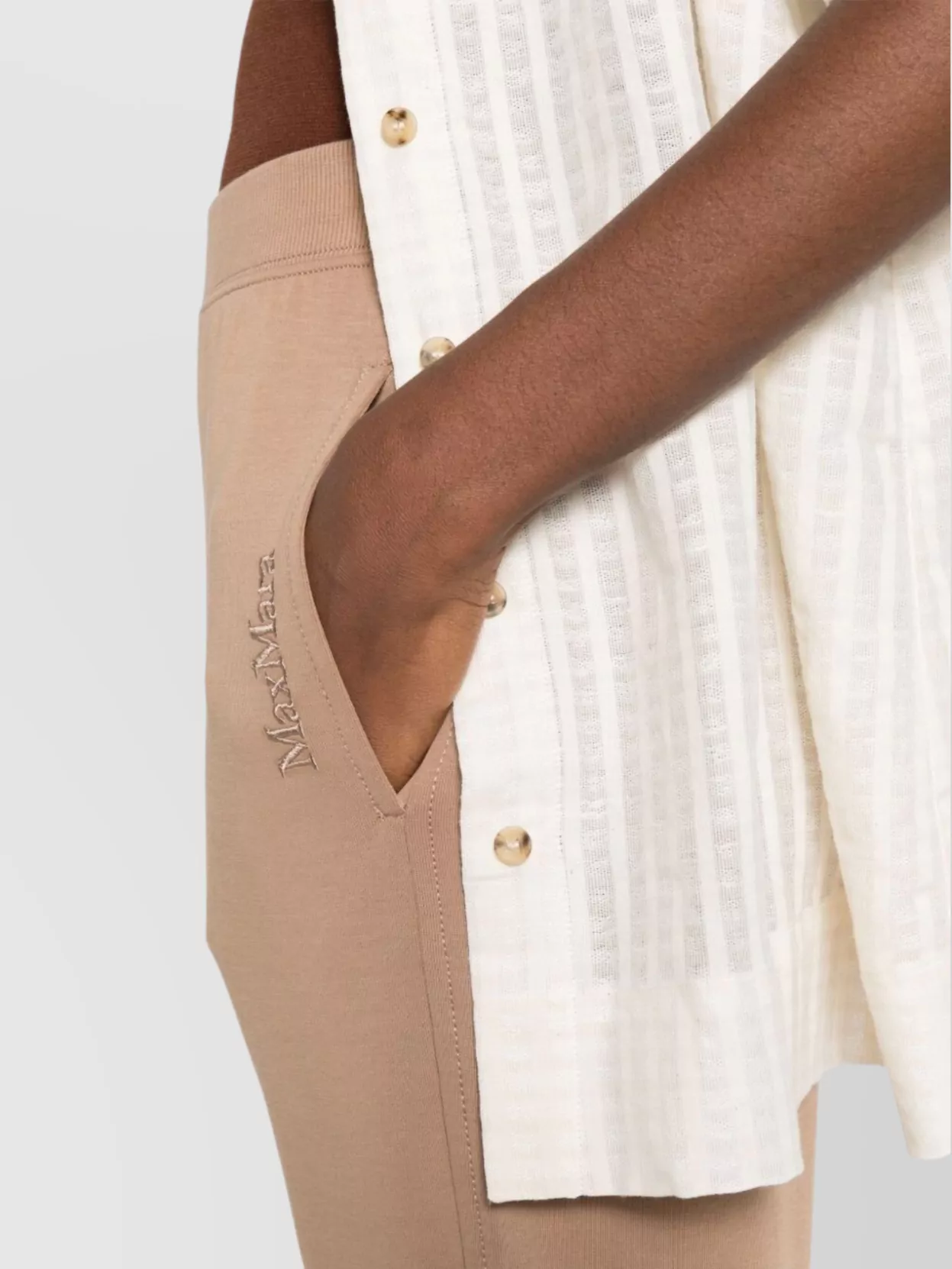 S Max Mara Ribbed Trousers Elastic Waistband