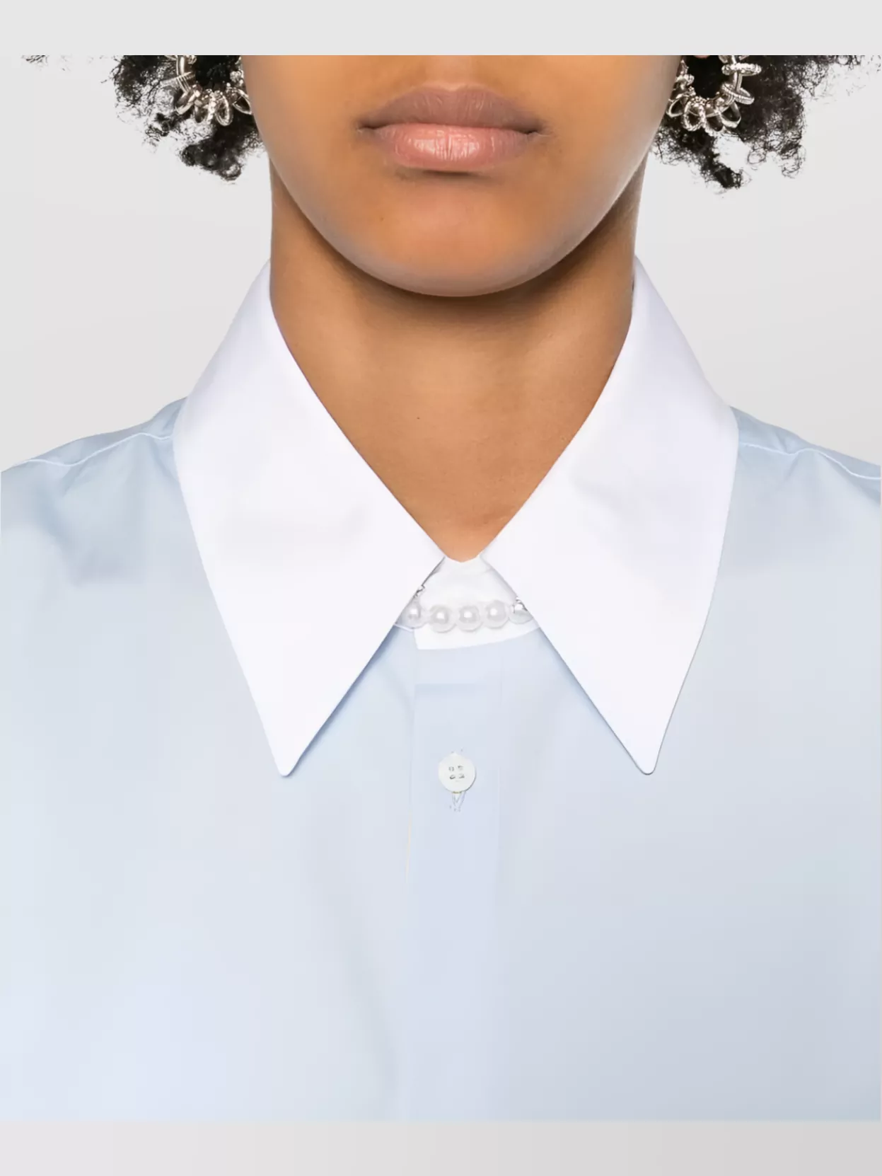 Dsquared2 Long Sleeve Shirt With Curved Hem And Contrast