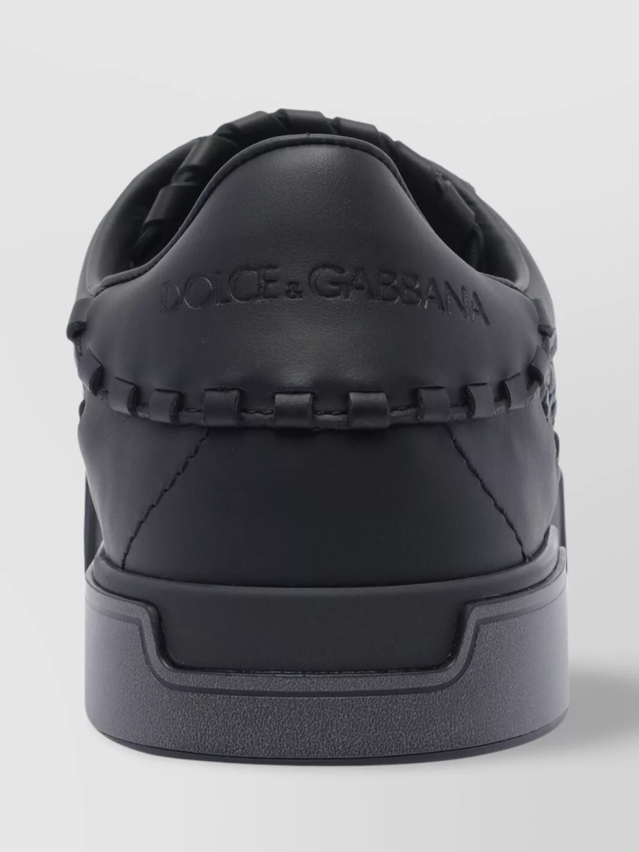 Dolce & Gabbana Round Toe Leather Low Top Sneakers