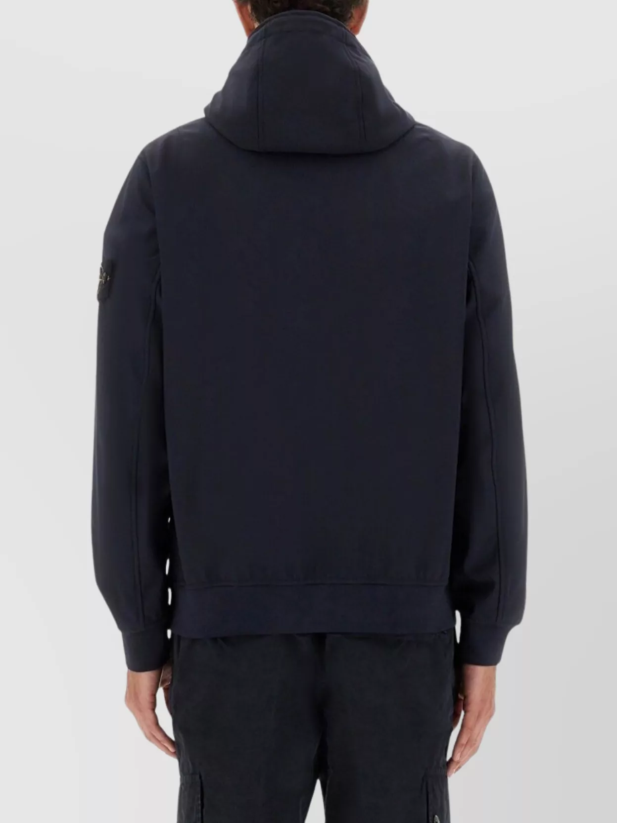 Stone Island Hooded Long Sleeve Jacket With Ribbed Cuffs