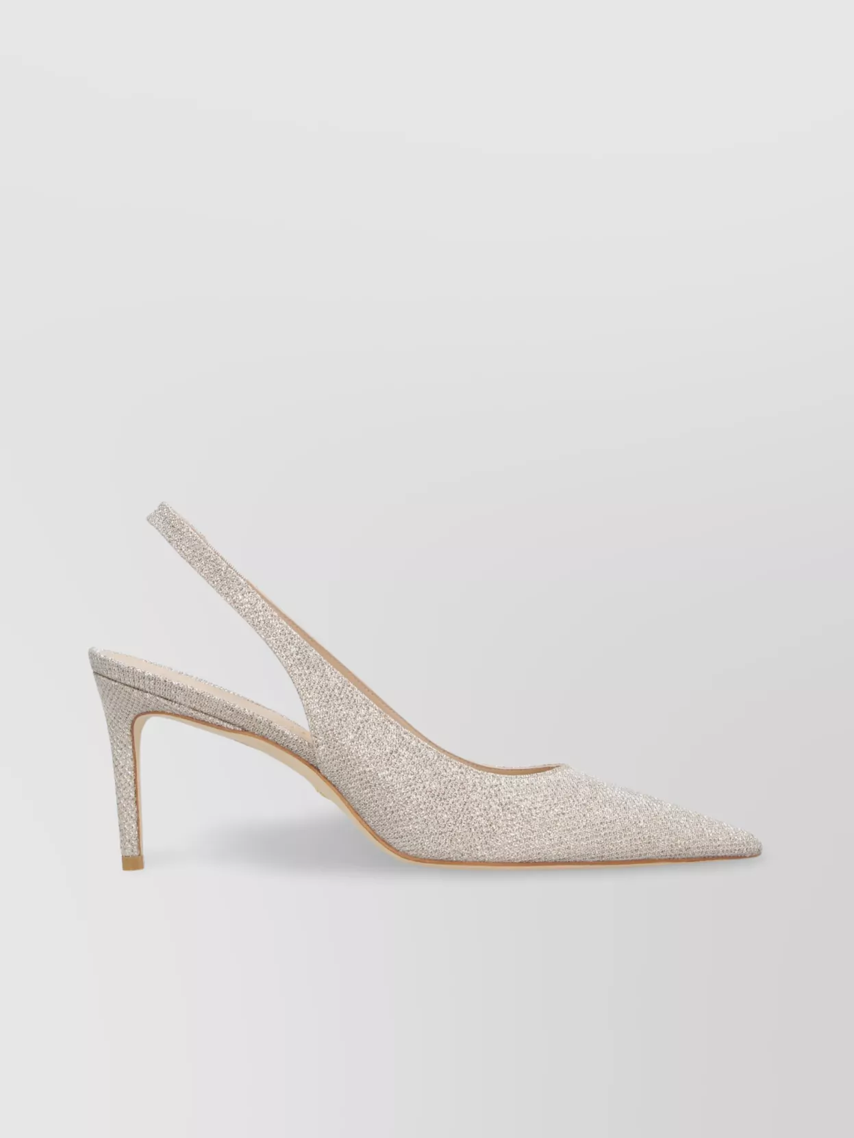 Stuart Weitzman Fabric Pointed Toe Slingback Pumps In Neutrals