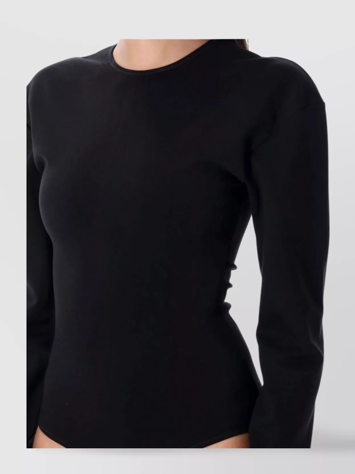 Mm6 Maison Margiela Long Sleeve Crew Neck Fitted Top