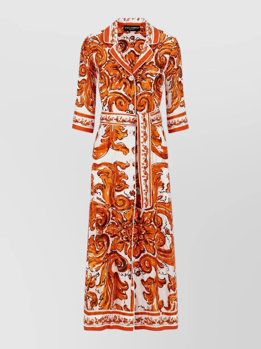 Dolce&Gabbana Printed Silk Midi Dress