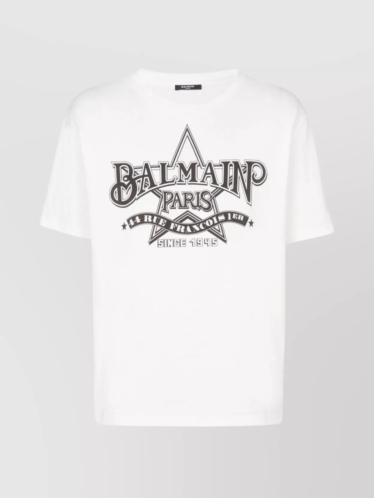 Shop Balmain Basic Round Neck T-shirt In White