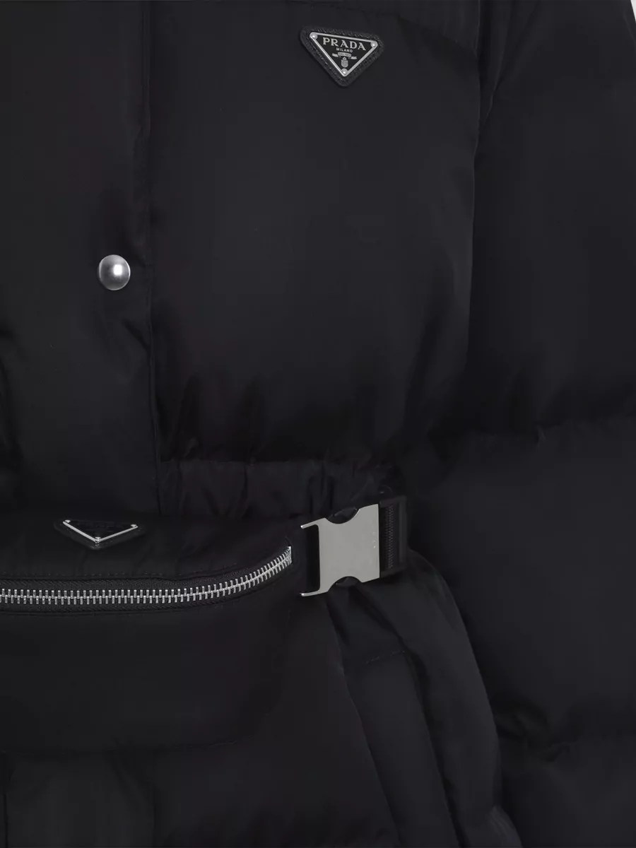 Prada Down Belted Longline Puffer Jacket