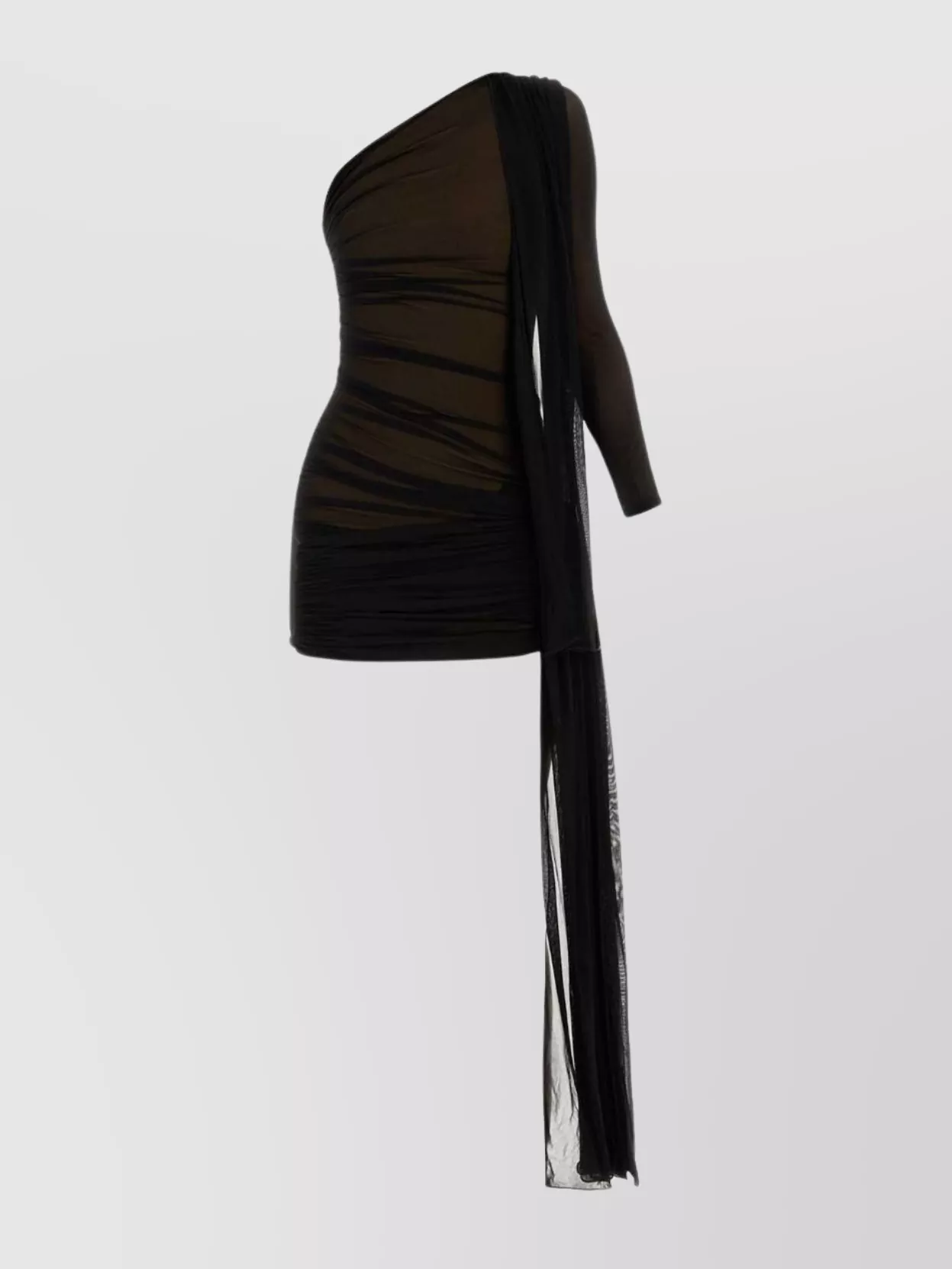 Shop Dion Lee Hosiery Viscose Blend One-shoulder Dress In Black