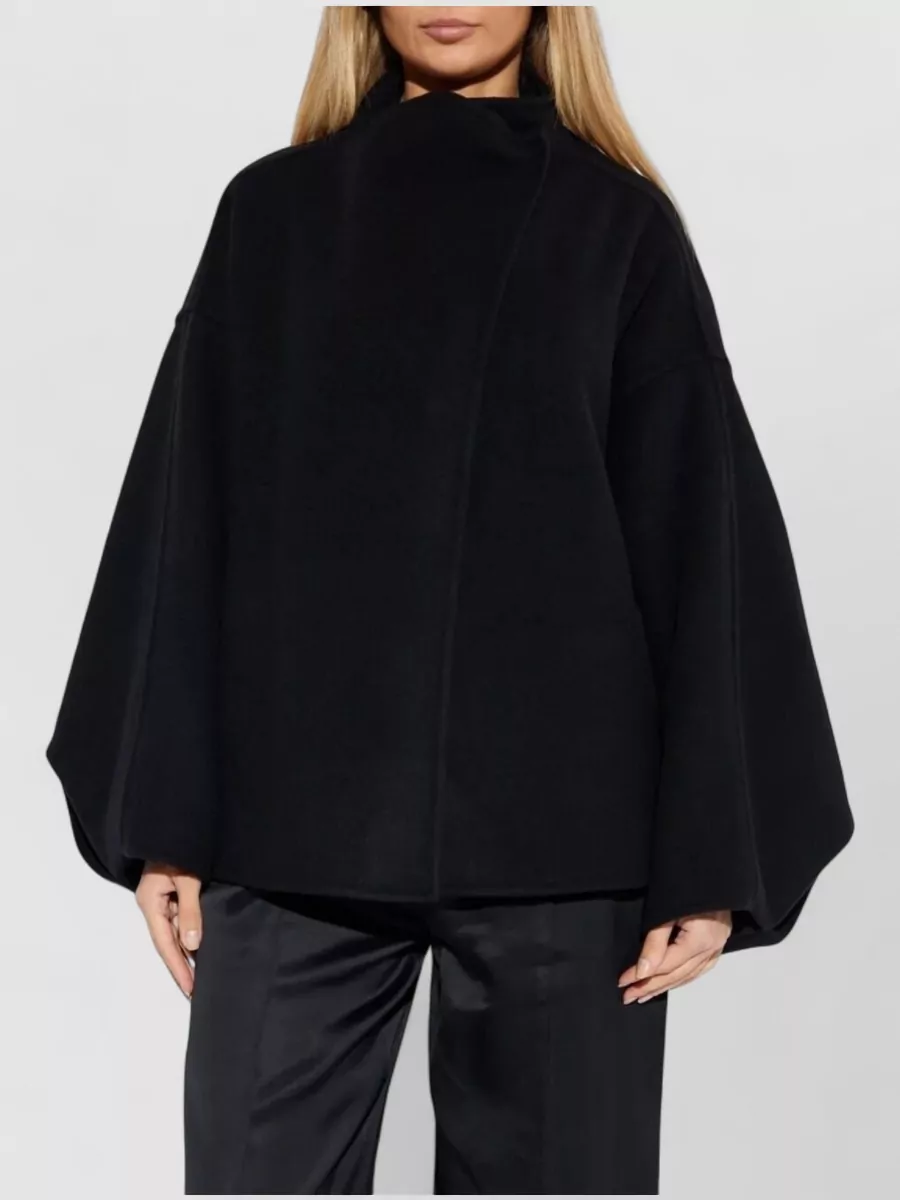 Darkpark Oversized Cashmere Wool Jacket With Asymmetric Front