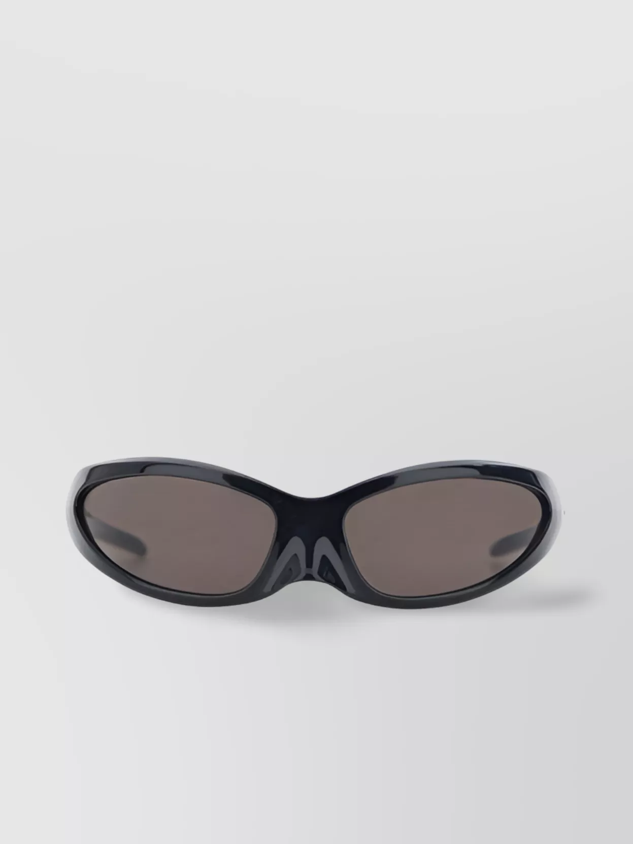 Balenciaga Curved Monochrome Oversized Sunglasses In Gray