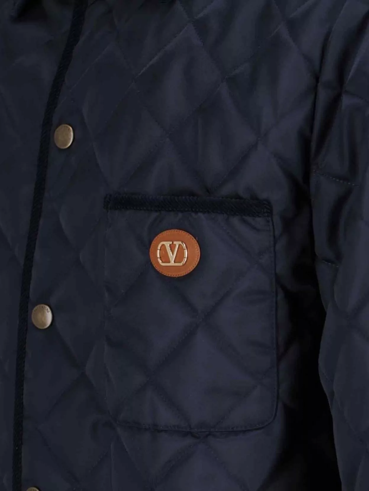 Valentino Corduroy Collar Quilted Front Pockets Jacket