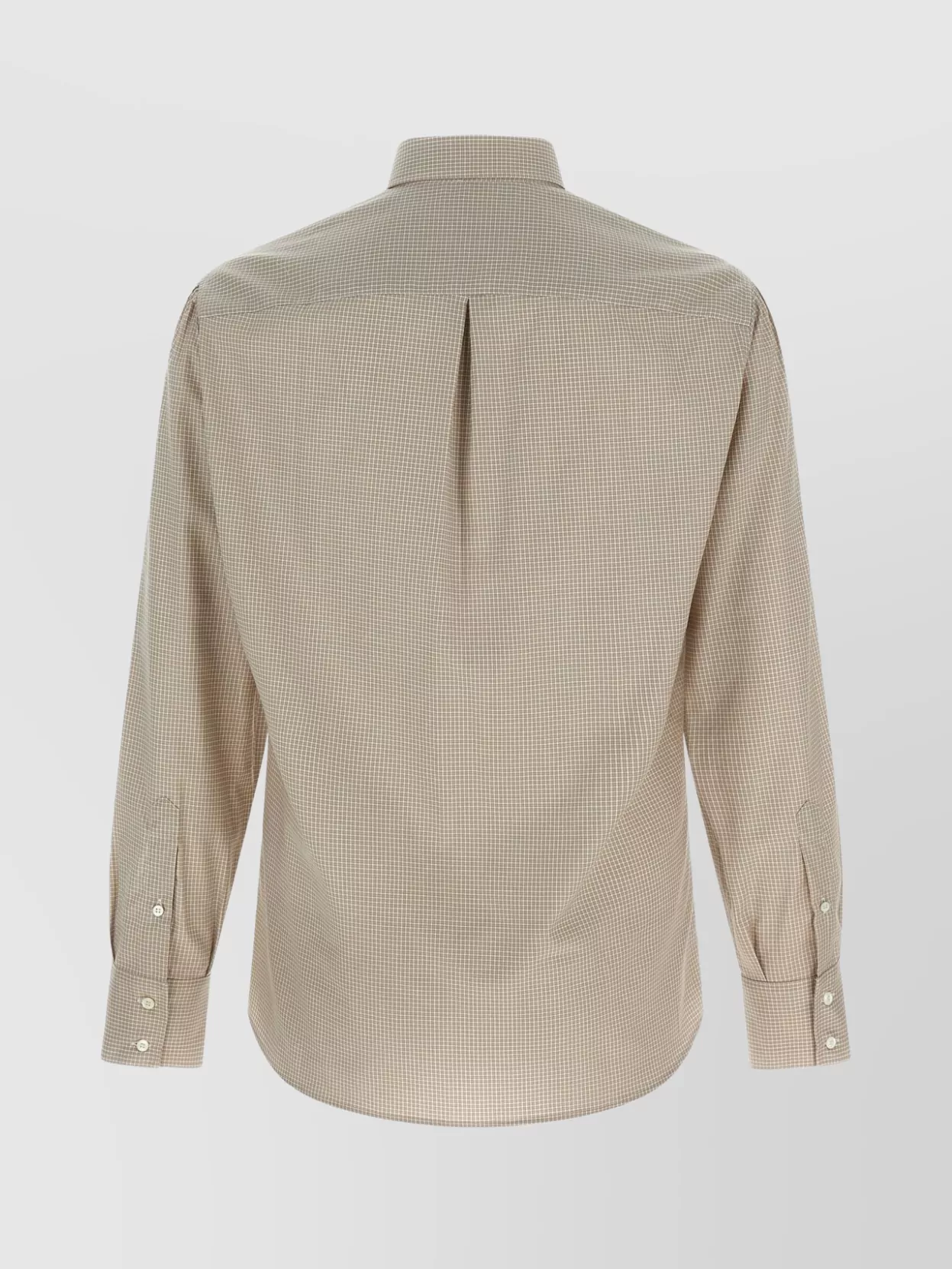 Brunello Cucinelli Long Sleeve Button-down Collar Check Shirt In Neutral