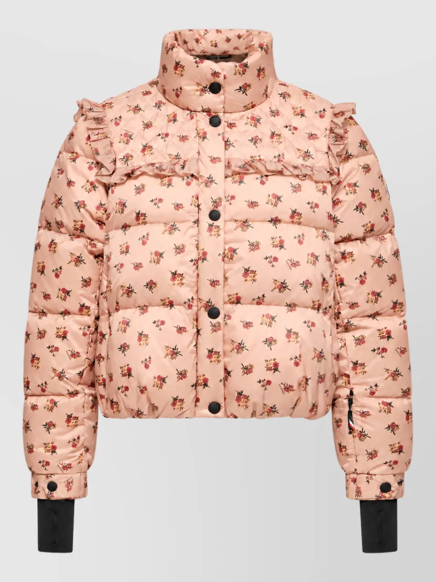 Moncler Quilted Bomber Jacket In Pink