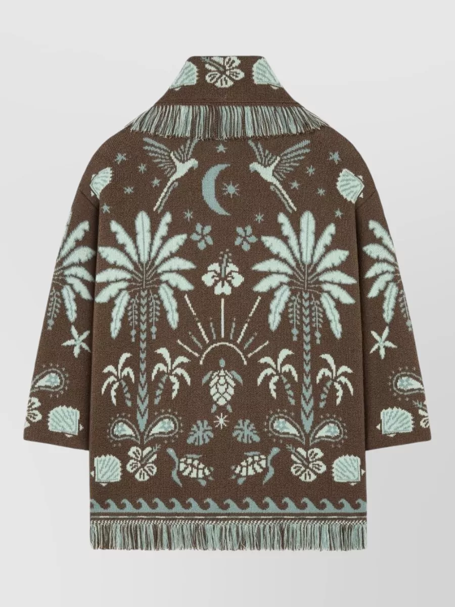 Alanui Island Echoes Wool Cotton Shawl Collar Cardigan