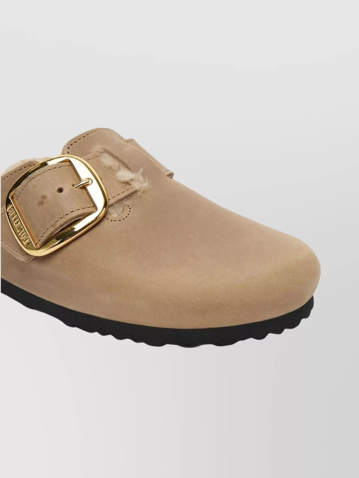 Birkenstock Boston Round Toe Sandals With Gold Buckle