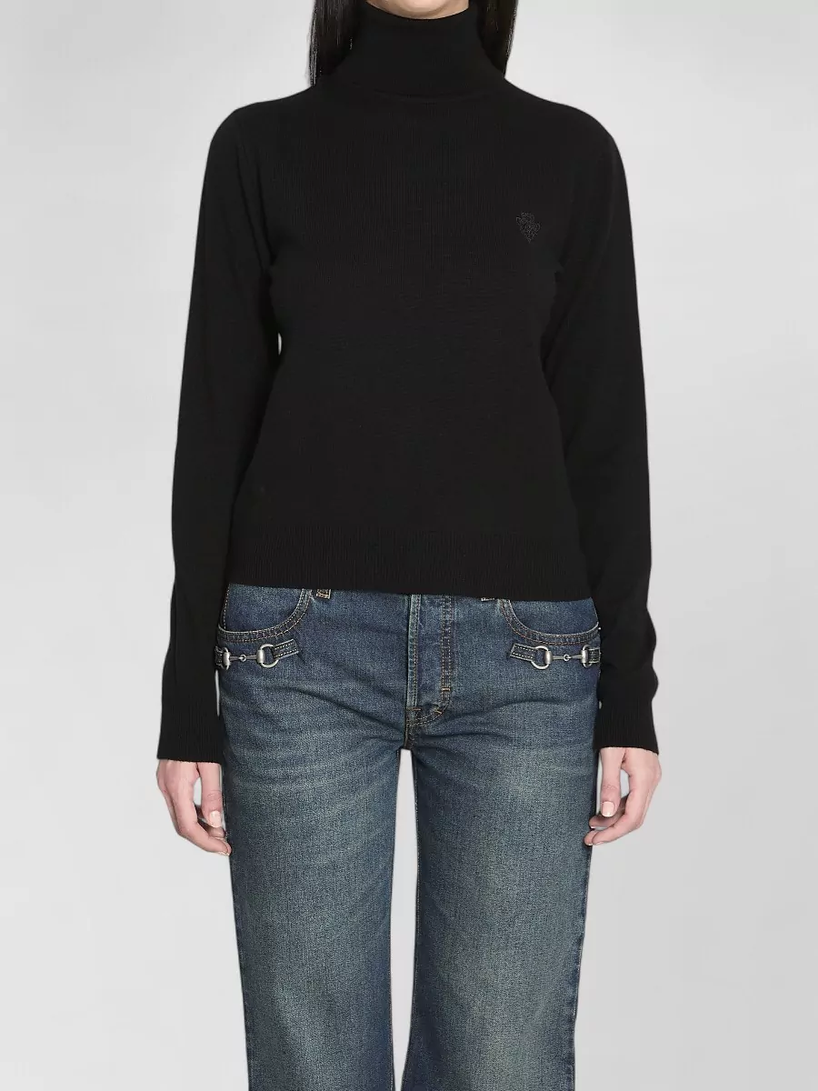 Gucci Wool Fine-Knit Slim-Fit Cropped Turtleneck Jumper