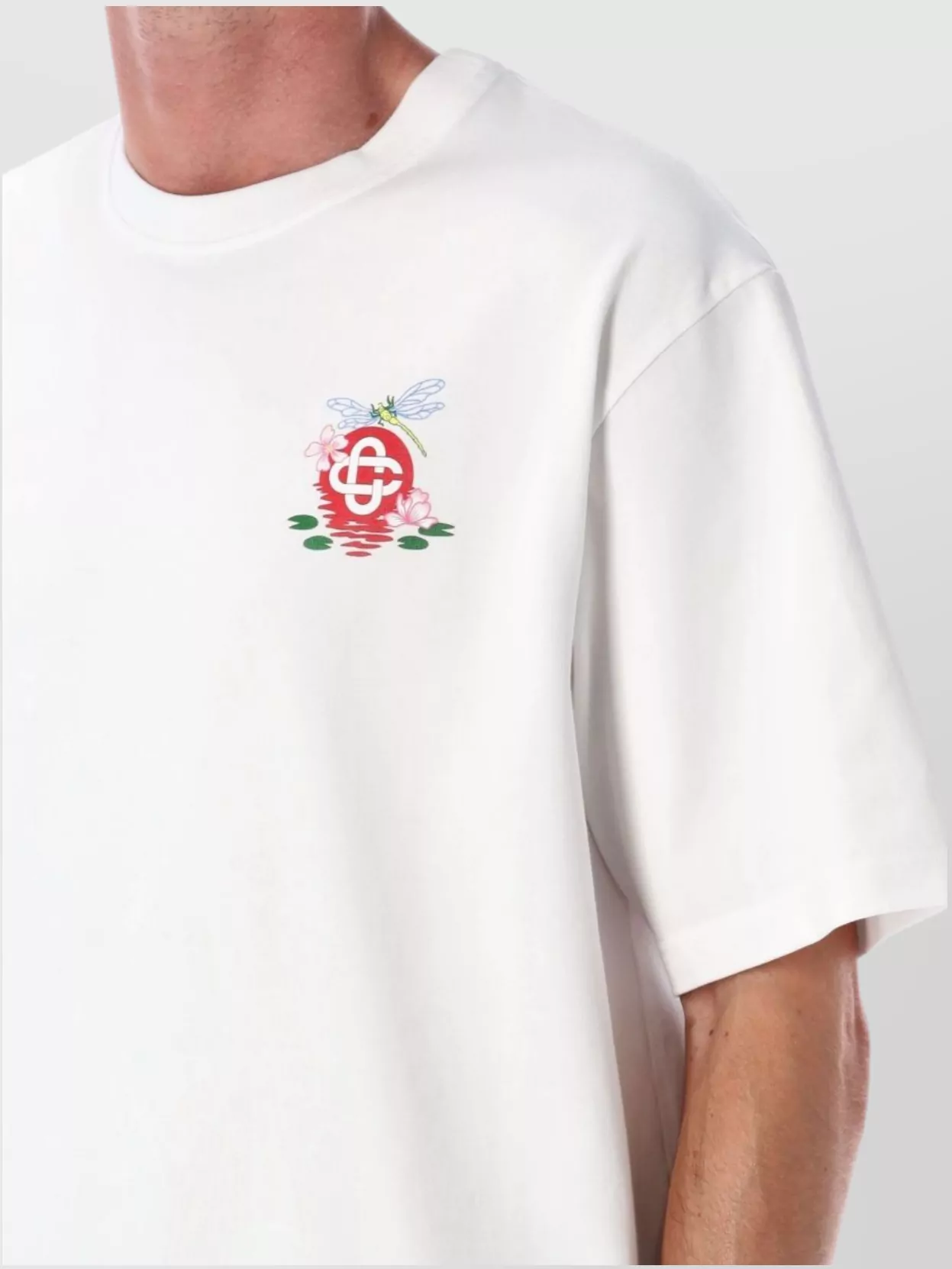 Casablanca Oversized T-Shirt With Dragonfly Floral Print