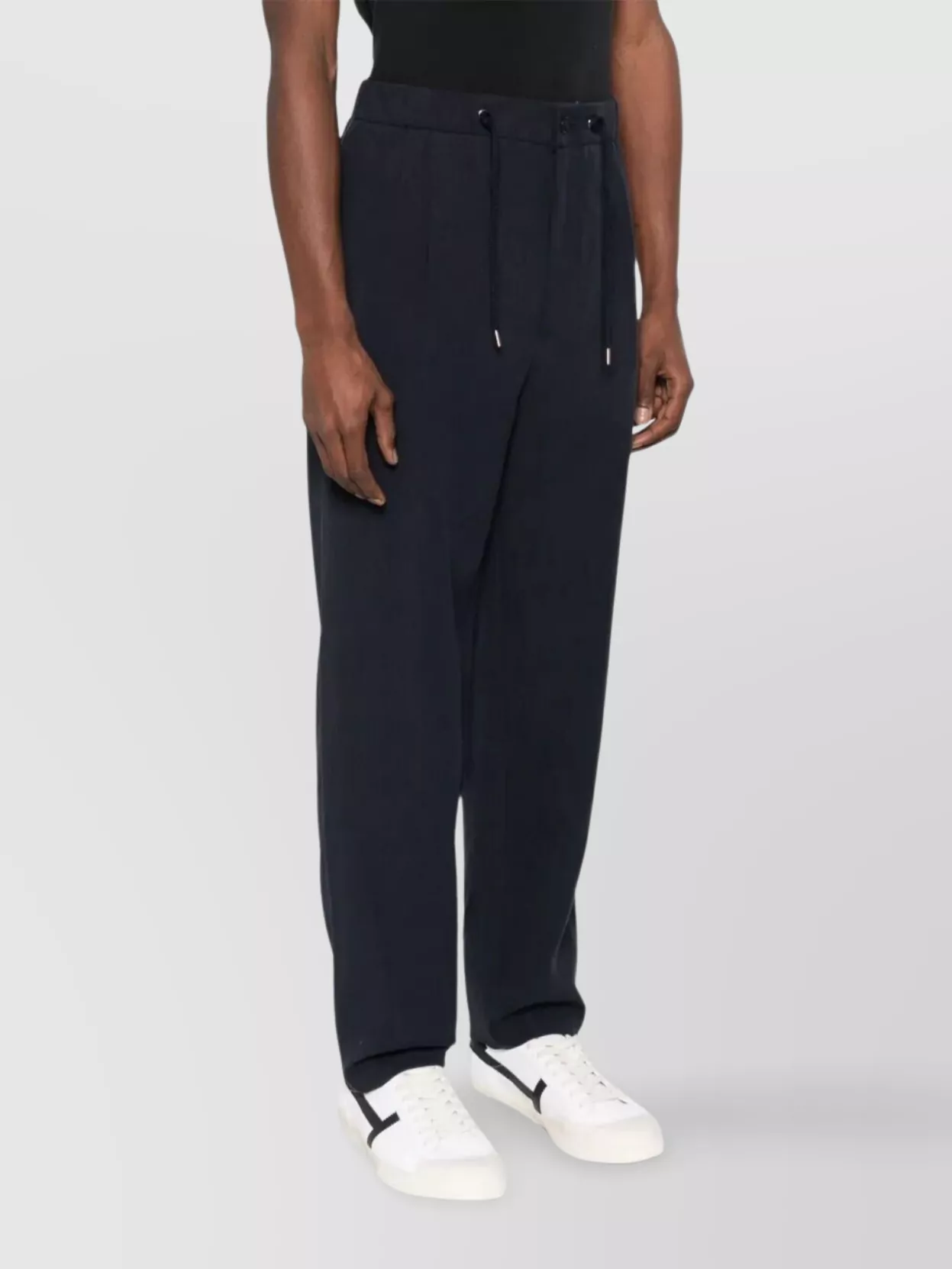 Giorgio Armani Pleat-Detailing Straight Leg Linen Trousers