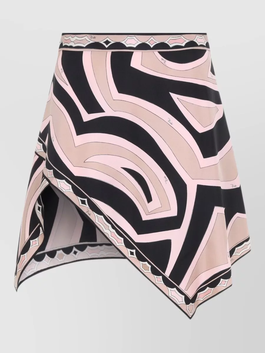 Pucci Silk Printed Asymmetric Mini Skirt